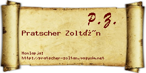 Pratscher Zoltán névjegykártya